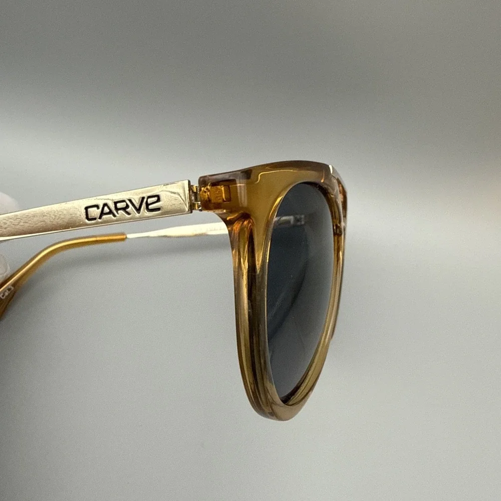 Carve AMALFI Authentic Polarized Sunglasses 3400 Brown Round Tortoise/Metal -HOT